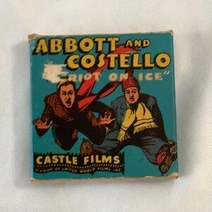Castle Films 8mm Abbott and Costello. Riot on ice.